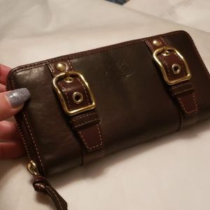 Coach leather zip around wallet
